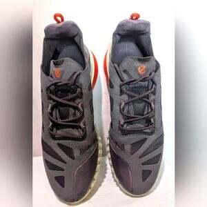 Ecco Phorene Hydromax Women's Gray/Neon Pink Leather Casual Sneakers Sz US 7-7.5